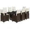 vidaXL Ensemble de bistro de jardin 9 pcs coussins marron poly rotin