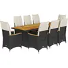 vidaXL Ensemble de bistro de jardin 9 pcs coussins noir poly rotin