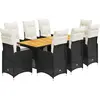 vidaXL Ensemble de bistro de jardin 9 pcs coussins noir poly rotin