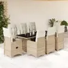 vidaXL Ensemble de bistro de jardin 9 pcs coussins beige poly rotin