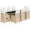 vidaXL Ensemble de bistro de jardin 9 pcs coussins beige poly rotin