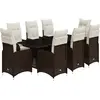 vidaXL Ensemble de bistro de jardin 9 pcs coussins marron poly rotin