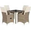 vidaXL Ensemble à manger de jardin avec coussins 5pcs Beige poly rotin