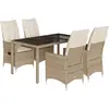 vidaXL Ensemble à manger de jardin avec coussins 5pcs Beige poly rotin