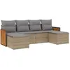 vidaXL Salon de jardin avec coussins 7 pcs beige résine tressée