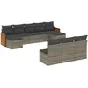 vidaXL Salon de jardin avec coussins 10 pcs gris résine tressée