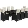 vidaXL Ensemble de bistro de jardin 9 pcs coussins noir poly rotin