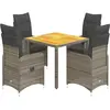 vidaXL Ensemble de bistro de jardin 5 pcs coussins gris poly rotin