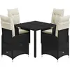 vidaXL Ensemble de bistro de jardin 5 pcs coussins noir poly rotin