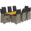 vidaXL Ensemble de bistro de jardin 9 pcs coussins gris poly rotin