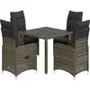 vidaXL Ensemble de bistro de jardin 5 pcs coussins gris poly rotin