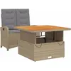 vidaXL Ensemble à manger de jardin et coussins 2 pcs beige poly rotin
