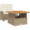 vidaXL Ensemble à manger de jardin et coussins 2 pcs beige poly rotin