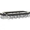 vidaXL Ensemble à manger de jardin 17 pcs coussins noir résine tressée