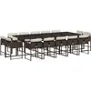 vidaXL Ensemble à manger de jardin avec coussins 15 pcs marron rotin