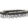 vidaXL Ensemble à manger de jardin 15 pcs coussins noir résine tressée