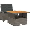 vidaXL Ensemble à manger de jardin et coussins 2 pcs gris rotin