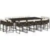 vidaXL Ensemble à manger de jardin avec coussins 13 pcs marron rotin