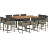 vidaXL Ensemble à manger de jardin 11pcs avec coussins gris poly rotin