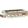 vidaXL Ensemble à manger de jardin et coussins 15 pcs beige