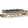 vidaXL Ensemble à manger de jardin et coussins 15 pcs mélange beige