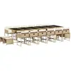 vidaXL Ensemble à manger de jardin et coussins 17 pcs beige