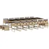 vidaXL Ensemble à manger de jardin et coussins 17 pcs mélange beige