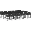 vidaXL Ensemble à manger de jardin 13 pcs coussins noir résine tressée