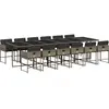 vidaXL Ensemble à manger de jardin coussins 13 pcs gris résine tressée