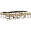 vidaXL Ensemble à manger de jardin et coussins 13 pcs beige