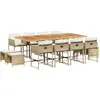 vidaXL Ensemble à manger de jardin et coussins 13 pcs beige