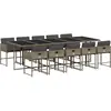 vidaXL Ensemble à manger de jardin 11pcs avec coussins gris poly rotin