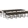 vidaXL Ensemble à manger de jardin et coussins 11 pcs marron rotin