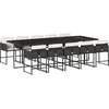 vidaXL Ensemble à manger de jardin 11 pcs coussins noir résine tressée