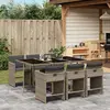 vidaXL Ensemble à manger de jardin et coussins 7 pcs gris rotin