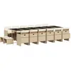vidaXL Ensemble à manger de jardin et coussins 17 pcs beige