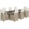 vidaXL Ensemble de bistro de jardin 9 pcs coussins beige poly rotin