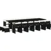 vidaXL Ensemble à manger de jardin 17 pcs coussins noir résine tressée