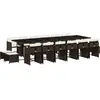 vidaXL Ensemble à manger de jardin et coussins 17 pcs marron rotin