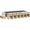 vidaXL Ensemble à manger de jardin et coussins 17 pcs beige