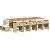 vidaXL Ensemble à manger de jardin et coussins 15 pcs beige