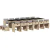 vidaXL Ensemble à manger de jardin et coussins 17 pcs mélange beige