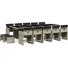 vidaXL Ensemble à manger de jardin et coussins 15 pcs gris clair rotin