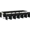 vidaXL Ensemble à manger de jardin 13 pcs coussins noir résine tressée
