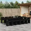 vidaXL Ensemble à manger de jardin 13 pcs coussins noir résine tressée