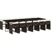 vidaXL Ensemble à manger de jardin avec coussins 13 pcs marron rotin