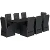 vidaXL - 9-delige - Tuinset - poly - rattan - zwart