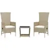 vidaXL Ensemble à manger de jardin et coussins 3 pcs Beige poly rotin
