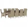 vidaXL Ensemble à manger de jardin et coussins 11 pcs beige poly rotin