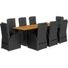 vidaXL - 9-delige - Tuinset - poly - rattan - zwart